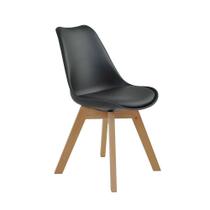 Cadeira de Jantar Eames Wood Leda Design Várias Cores Cor:Preta