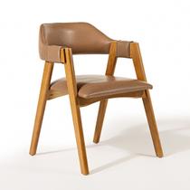 Cadeira de Jantar em Madeira Lua Estofada material sintético Caramelo L85 RMI Cadeira de Jantar em Madeira Lua Estofada material sintético Caramelo L85 RMI