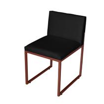 Cadeira de Jantar Escritorio Industrial Vittar Ferro Bronze Suede Preto - Móveis Mafer