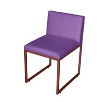 Cadeira de Jantar Escritorio Industrial Vittar Ferro Bronze Suede Roxo - Móveis Mafer
