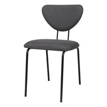 Cadeira de Jantar Estofada Design Industrial e Pés em Aço Vitta Cadeira de Jantar Estofada Design Industrial e Pés em Aço Vitta