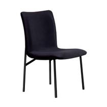 Cadeira De Jantar Estofada E Pés De Ferro Multimóveis Cr50096 Preto Preto
