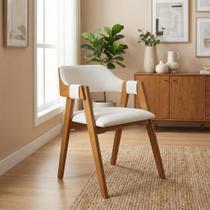 Cadeira de Jantar Estofada em Madeira Maciça e material sintético Dalia