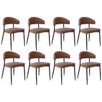 Cadeira de Jantar Estofada Kit 8 Chloe M25 Sintético Whisky - Mpozenato