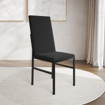 Cadeira de Jantar Estofada Mônaco Premium Preta - Iron Wood