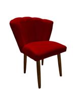 Cadeira de Jantar Estofada Pétala Tecido Suede Vermelho Pés Palito Kimi Decor