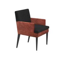 Cadeira De Jantar Germany Retro material sintético Preto/Nozes