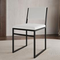 Cadeira de Jantar Industrial Isa Assento em material sintético para Mesa Sala de Jantar Cozinha Conforto-branco Cadeira de Jantar Industrial Isa Assento em material sintético para Mesa Sala de Jantar Cozinha Conforto-branco