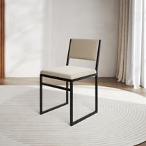 Cadeira de Jantar Industrial Isa Assento em Veludo para Mesa Sala de Jantar Cozinha Conforto - Bege Cadeira de Jantar Industrial Isa Assento em Veludo para Mesa Sala de Jantar Cozinha Conforto - Bege