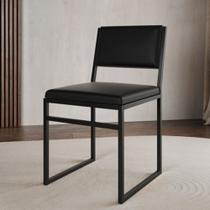 Cadeira De Jantar Industrial Isa Assento material sintético Preto