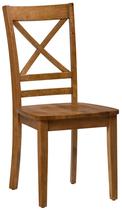 Cadeira de jantar Jofran Simplicity Wood X Back Honey (conjunto de 2)