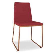 Cadeira de Jantar Jolly Base Metal Bronze Veludo Vermelho - Leal Decorados