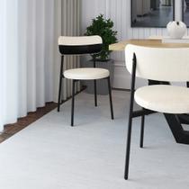 Cadeira de Jantar Kyta Tecido Mesclado Est.Preta Cadeira de Jantar Kyta Tecido Mesclado Est.Preta