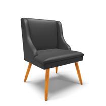 Cadeira de Jantar Liz material sintético Preto Pés Palito Castanho D'Rossi