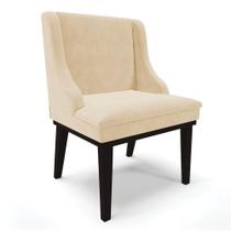 Cadeira De Jantar Liz Suede Base Fixa Madeira Preto Bege Cadeira De Jantar Liz Suede Base Fixa Madeira Preto Bege