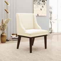 Cadeira de Jantar Liz Veludo Base Fixa Madeira Tabaco D03 - D'Rossi