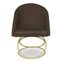Cadeira De Jantar Luxo Base De Metal Dourado Sala Esritório Recepção Suede Veludo Marrom Do Lar Móveis Cadeira De Jantar Luxo Base De Metal Dourado Sala Esritório Recepção Suede Veludo Marrom Do Lar Móveis