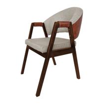 Cadeira de Jantar Madeira Maciça Mel Helen Linho Bege Compose Facto Ocre Cadeira de Jantar Madeira Maciça Mel Helen Linho Bege Compose Facto Ocre