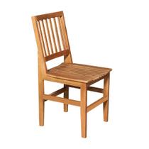 Cadeira de Jantar Madeira Maciça Ripada Rústica Confort - Castanho