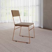 Cadeira de Jantar Málaga Assento Veludo Base Cobre para Mesa Sala Cozinha Conforto - Cobre/marrom Cadeira de Jantar Málaga Assento Veludo Base Cobre para Mesa Sala Cozinha Conforto - Cobre/marrom