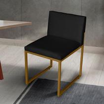 Cadeira de Jantar Metálica Dourado com Suede Vittar - Mafer