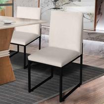 Cadeira de Jantar Metálica Preto com Suede Garden - Móveis Mafer