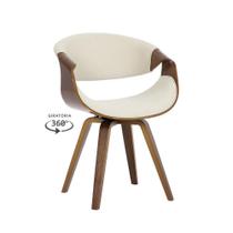 Cadeira De Jantar Nicole Base Giratória Linho Creme Rivatti Cadeira De Jantar Nicole Base Giratória Linho Creme Rivatti