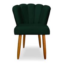 Cadeira de Jantar Pétala Estofada Pés Palito Veludo Verde - Montanaris Decor