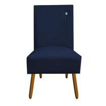 Cadeira De Jantar Sevilha Pés Palito Suede Azul Marinho - D'Classe Decor