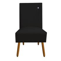 Cadeira De Jantar Sevilha Pés Palito Suede Preto - D'Classe Decor