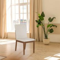 Cadeira de Jantar Sofia Estrutura Jequitibá Nozes Encosto Linho Bege Cadeira de Jantar Sofia Estrutura Jequitibá Nozes Encosto Linho Bege