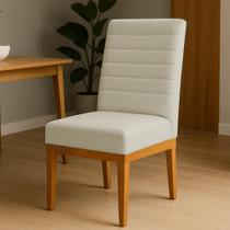 Cadeira de Jantar Solana Suede Base de Madeira - Pallazio