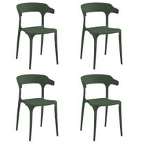 Cadeira De Jantar Valéria Pp Versi Kit 4 Unidades - Verde