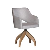 Cadeira de Jantar Vazada Giratória em Linho Cercatto