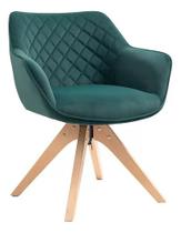 Cadeira De Jantar Verde Estofada E Moderna - 85x46x45 Cm - Just Home Collection