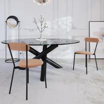 Cadeira de Jantar Vintage Coz Veludo Est.Preta