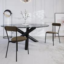 Cadeira de Jantar Vintage Coz Veludo Est.Preta