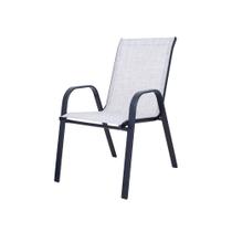 Cadeira de jardim Alma em Aço na cor Cinza com Assento Textilene - Waw Design