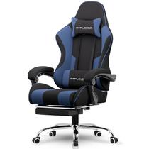 Cadeira de jogos GTPLAYER com apoio para os pés e apoio lombar azul Cadeira de jogos GTPLAYER com apoio para os pés e apoio lombar azul