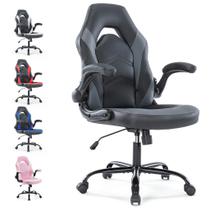 Cadeira de jogos YSSOA Ergonômica Ajustável em Couro PU Cinza/Preto