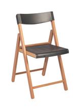 Cadeira de madeira dobravel madeira tauari envernizada e polipropileno grafite sem braco tramontina