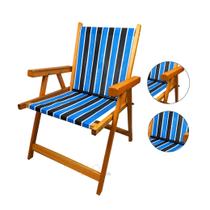 Cadeira De Madeira Dobrável Para Lazer Jardim Praia Piscina Camping - AMZ