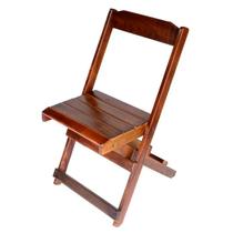 Cadeira de Madeira Maciça Dobrável Pintura Cor Marrom - Grandis Móveis
