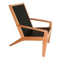 cadeira de madeira para varanda sling preta