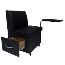 Cadeira De Manicure Profissional Preto Luxo material sintético