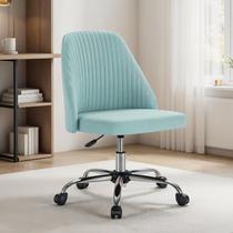 Cadeira de mesa de escritório Simple Deluxe sem braços azul-petróleo com rodas