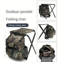 Cadeira de mochila de acampamento camuflada