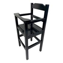 Cadeira de Papinha para Bebê com Trava Fixa em Madeira Maciça - Preto Cadeira de Papinha para Bebê com Trava Fixa em Madeira Maciça - Preto