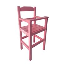 Cadeira de Papinha para Bebê com Trava Fixa em Madeira Maciça - Rosa Cadeira de Papinha para Bebê com Trava Fixa em Madeira Maciça - Rosa