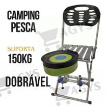 Cadeira de Pesca Camping Multifuncional 150kg